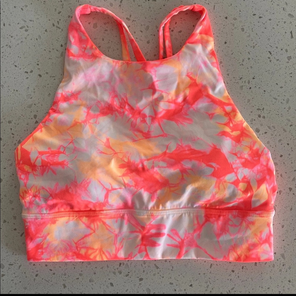NWT Lululemon Energy Bra Shibori Neon